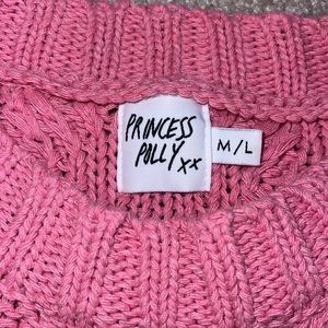 Pink Cable Knit Sweater - Princess Polly